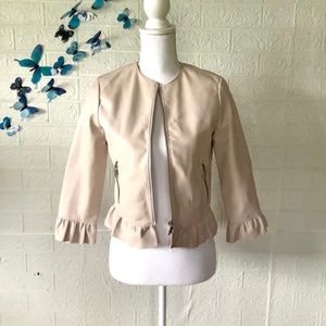 Zara Basic Collection faux leather zip up jacket